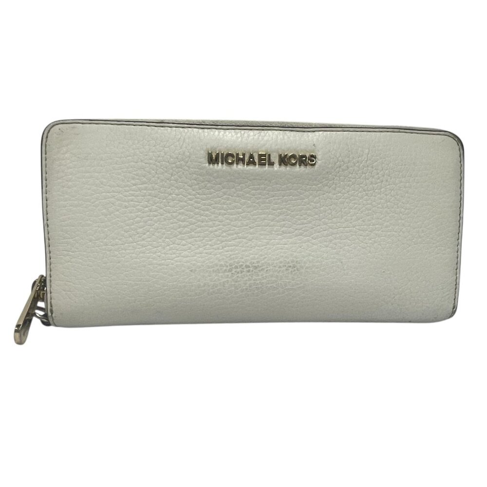 Michael Kors Jet Set Travel Large Off-White Leather Continental Wallet